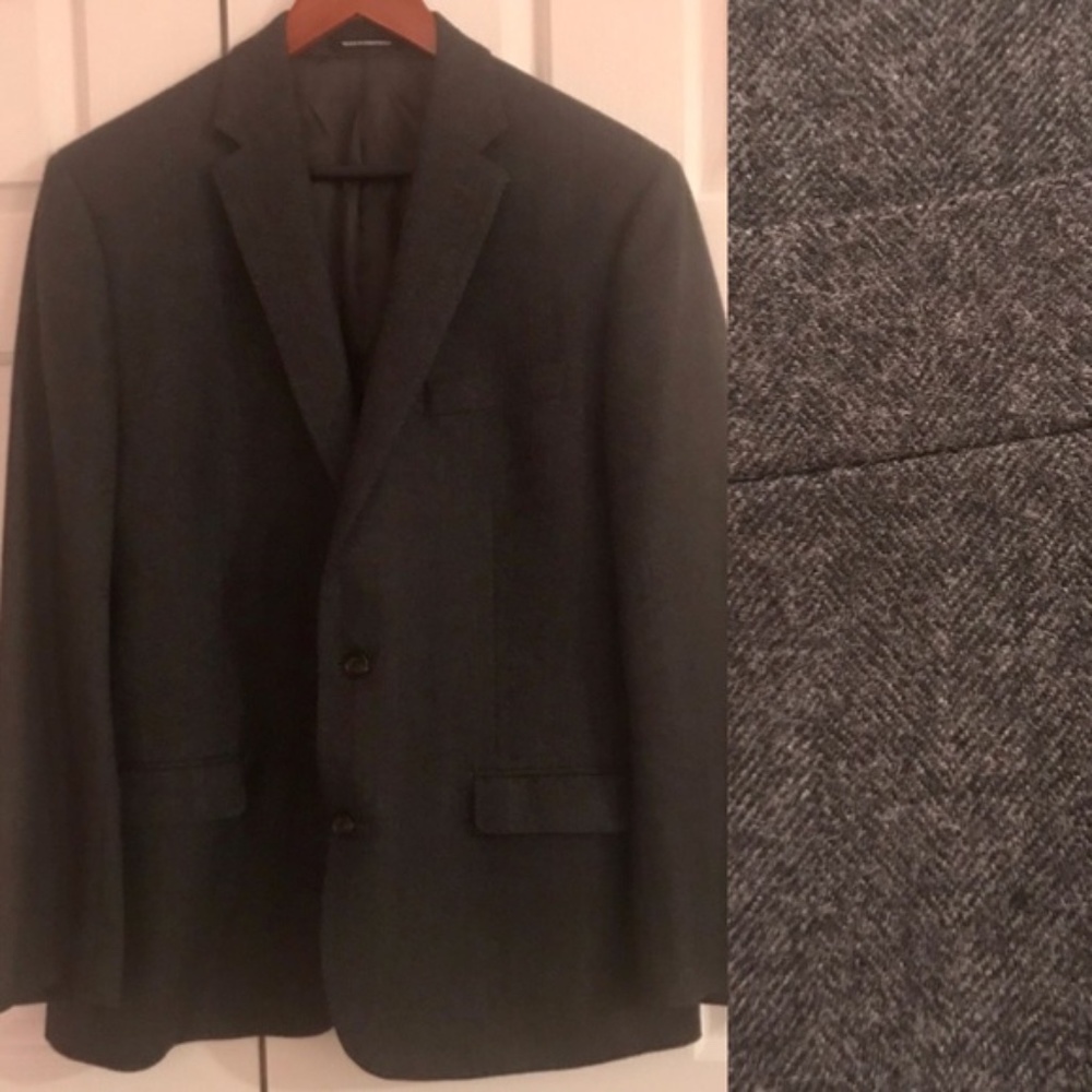 NWOT LAUREN Slim Fit Charcoal Wool Blazer 44R